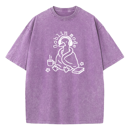 Cozy Goblin Mode Duck Washed T-Shirt