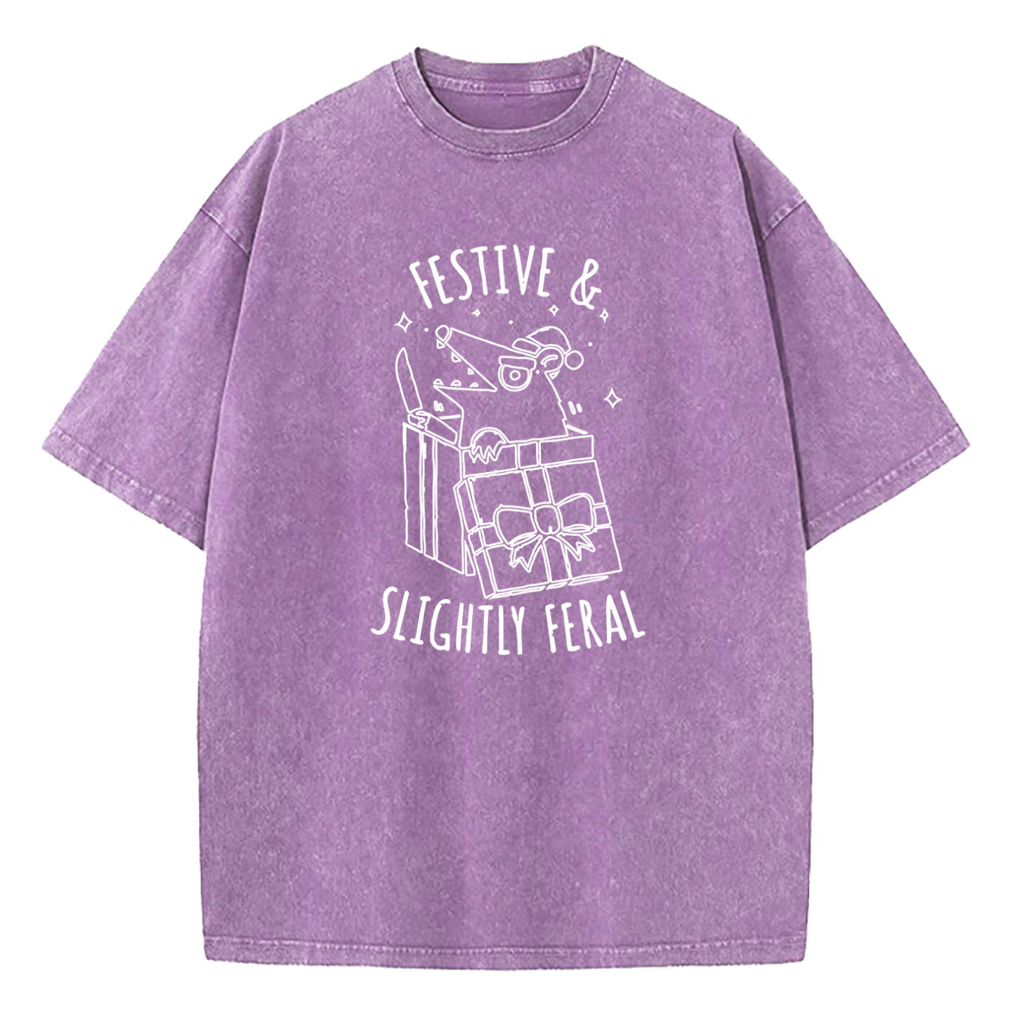 Festive & Slightly Feral Washed T-Shirt