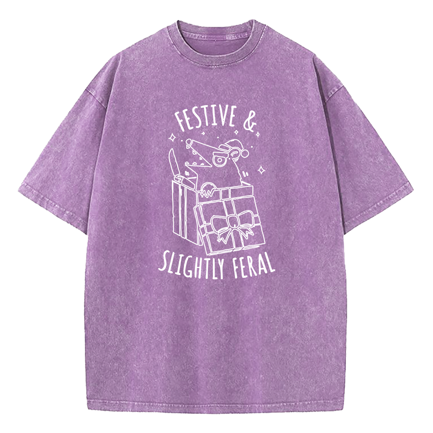 Festive & Slightly Feral Washed T-Shirt