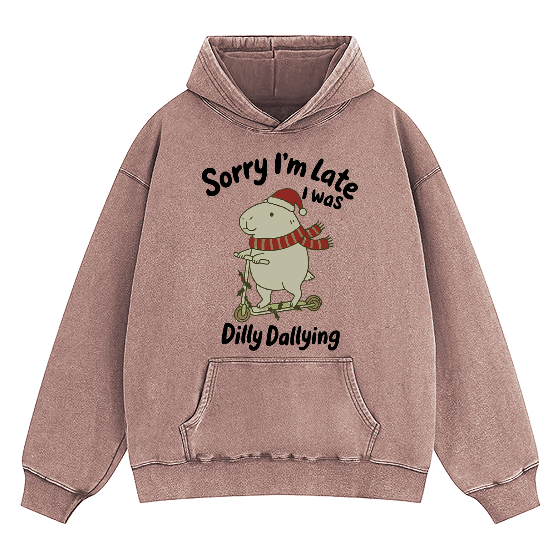 Sorry I'm Late I Was Dilly Dallying d Washed Hoodie