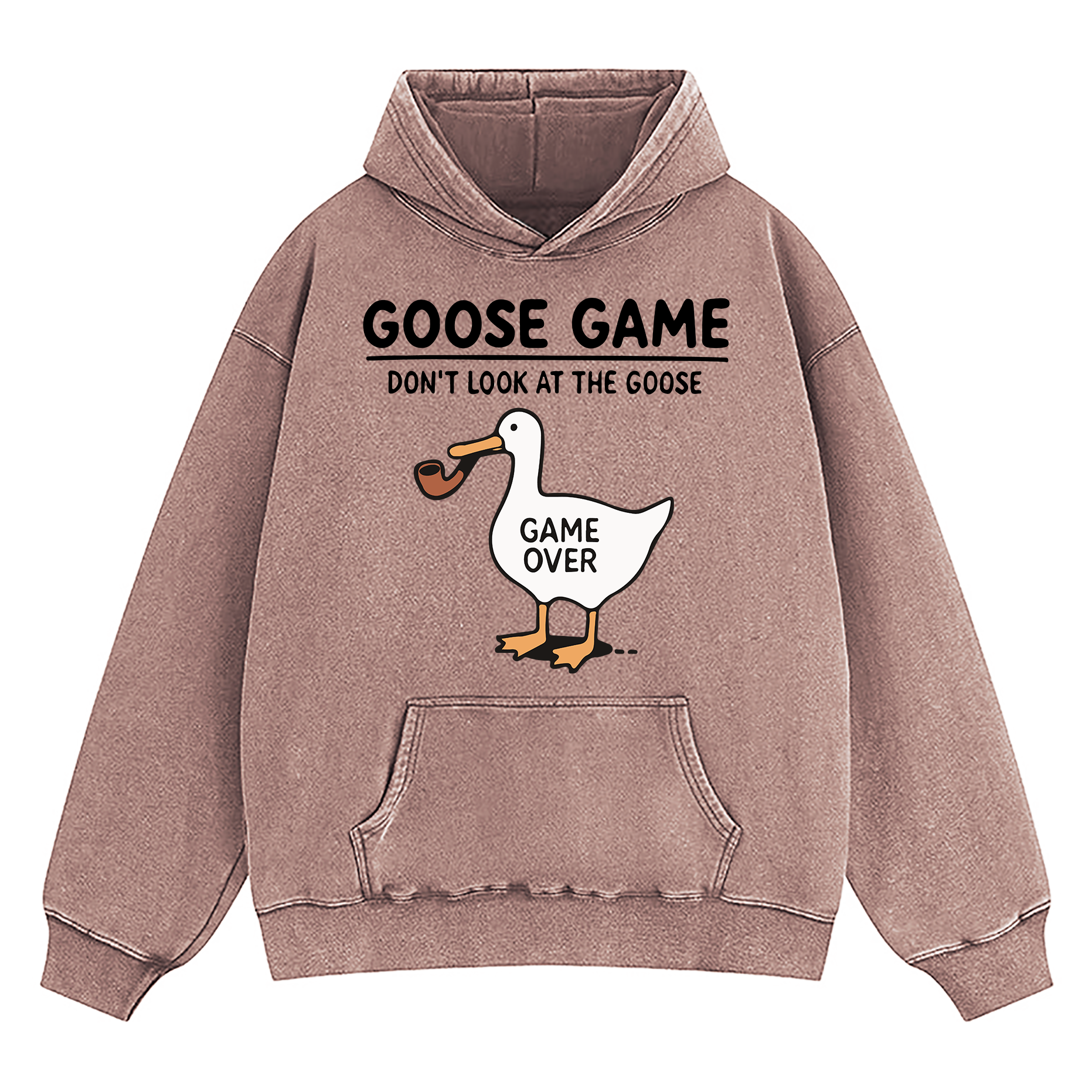 Goose Game Don’t Look at the Goose Washed Hoodie