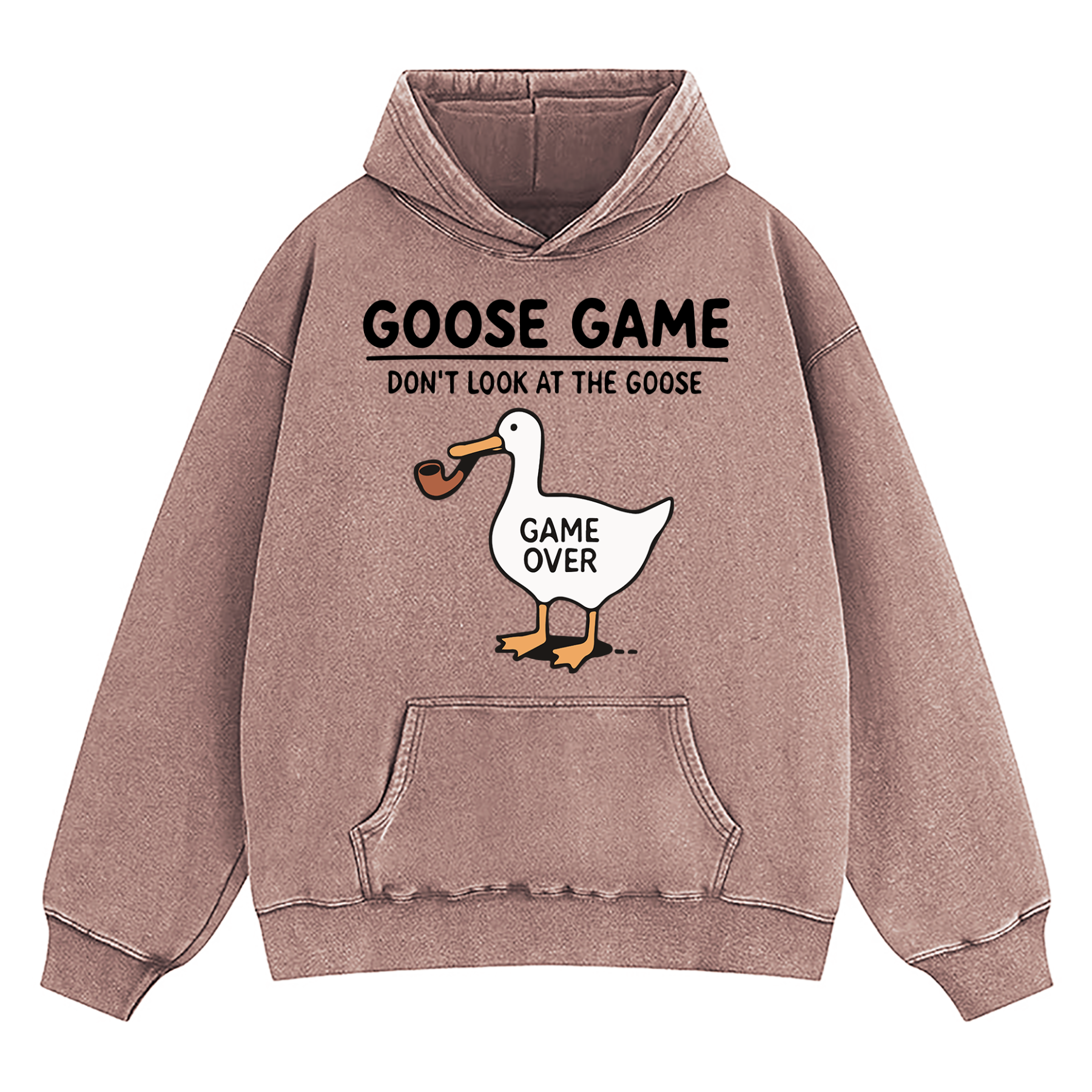 Goose Game Don’t Look at the Goose Washed Hoodie