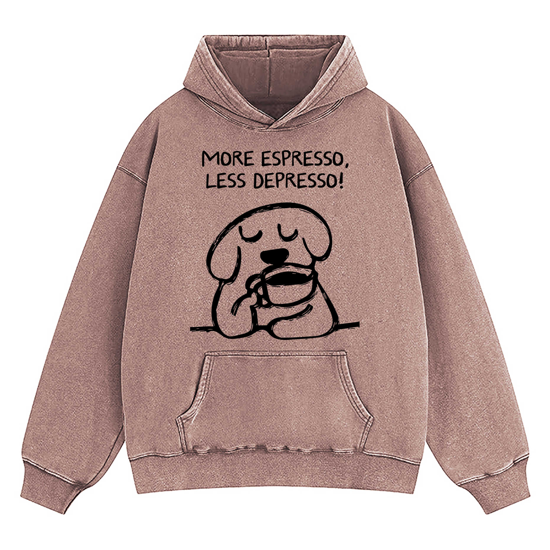 More Espresso Less Depresso Washed Hoodie
