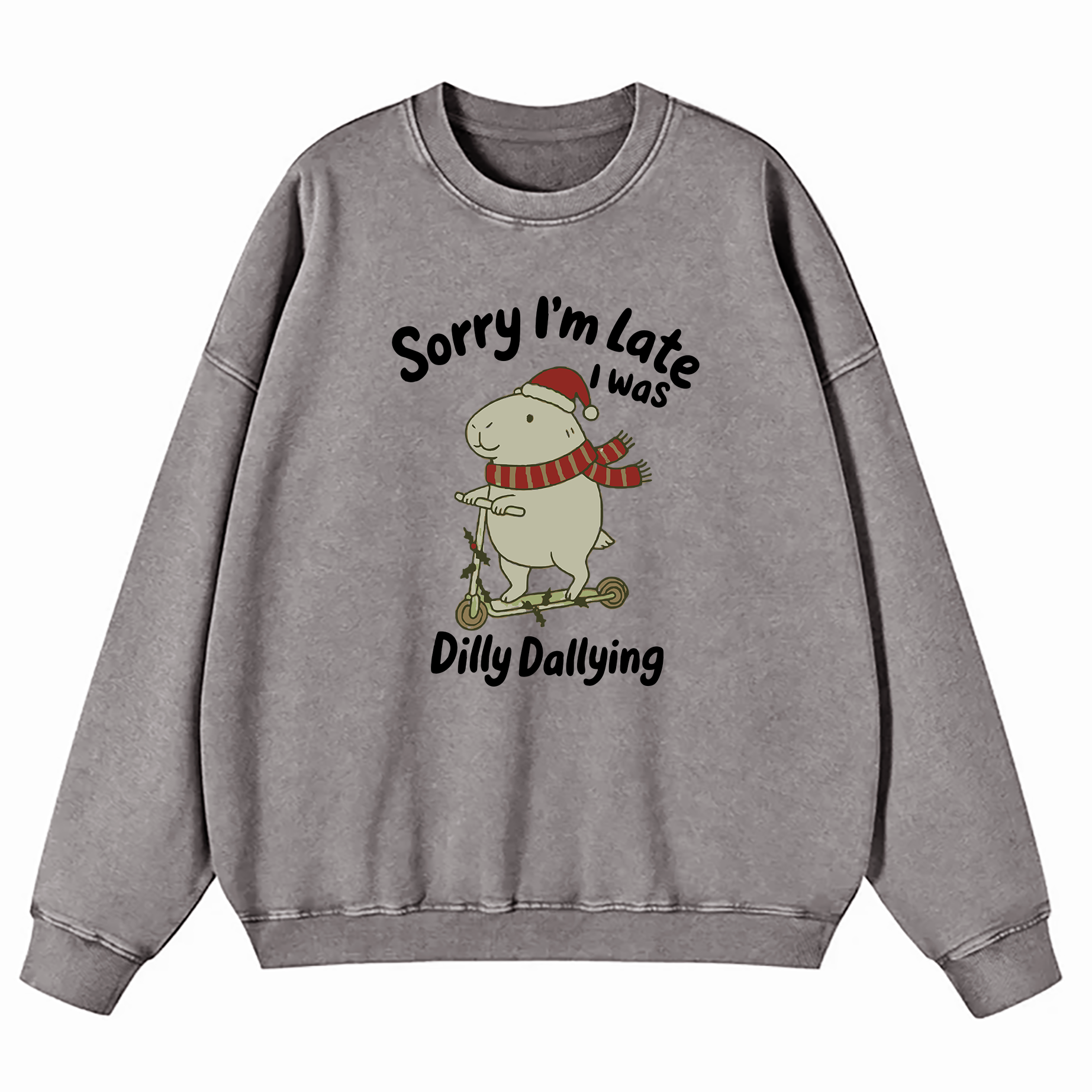 Sorry I'm Late I Was Dilly Dallying Washed Sweatshirt