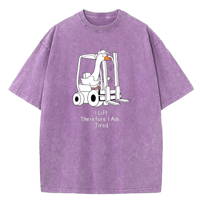 I Lift Therefore I Am Tired Washed T-Shirt