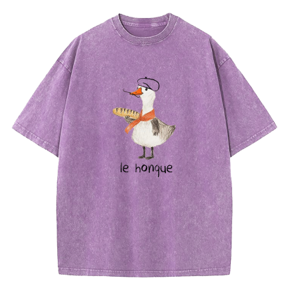 Funny French Goose Le Honque Washed T-Shirt