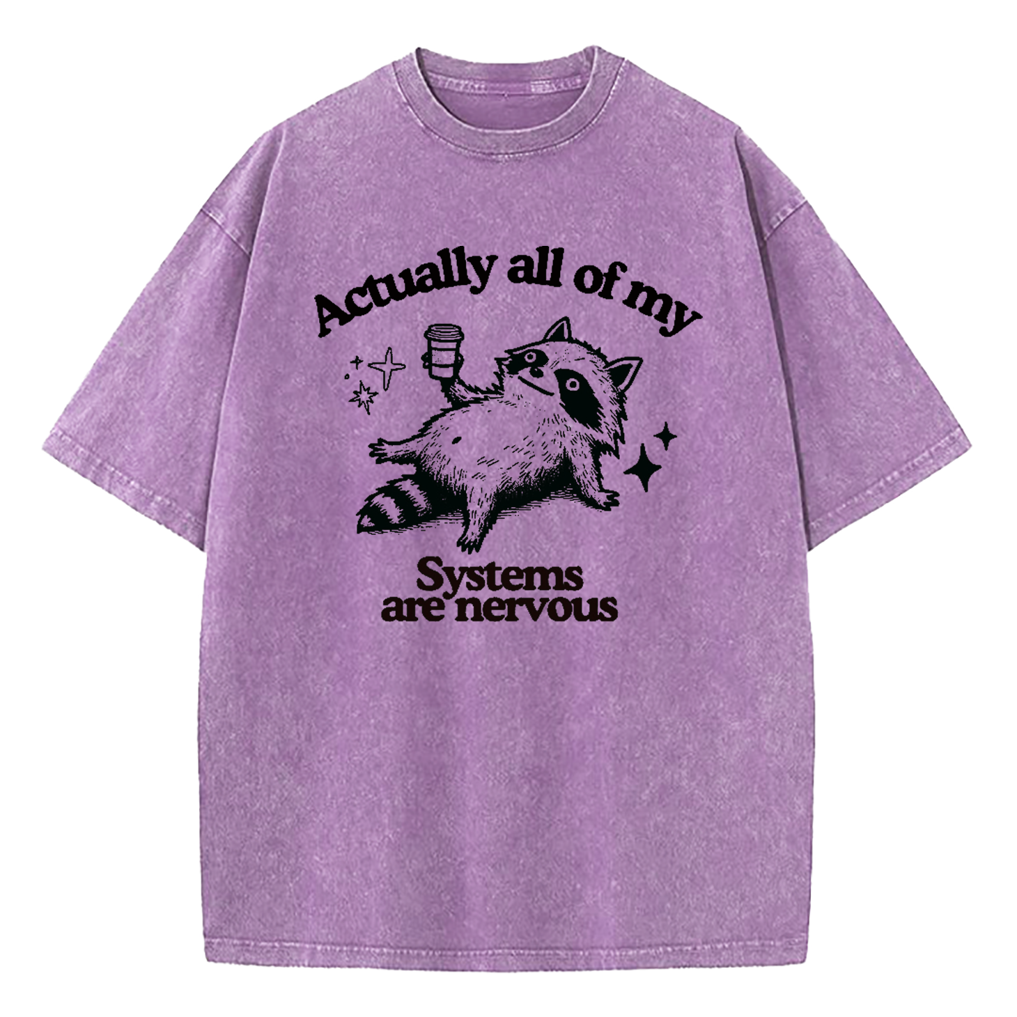 Actually All Of My Systems Are Nervous Washed T-Shirt