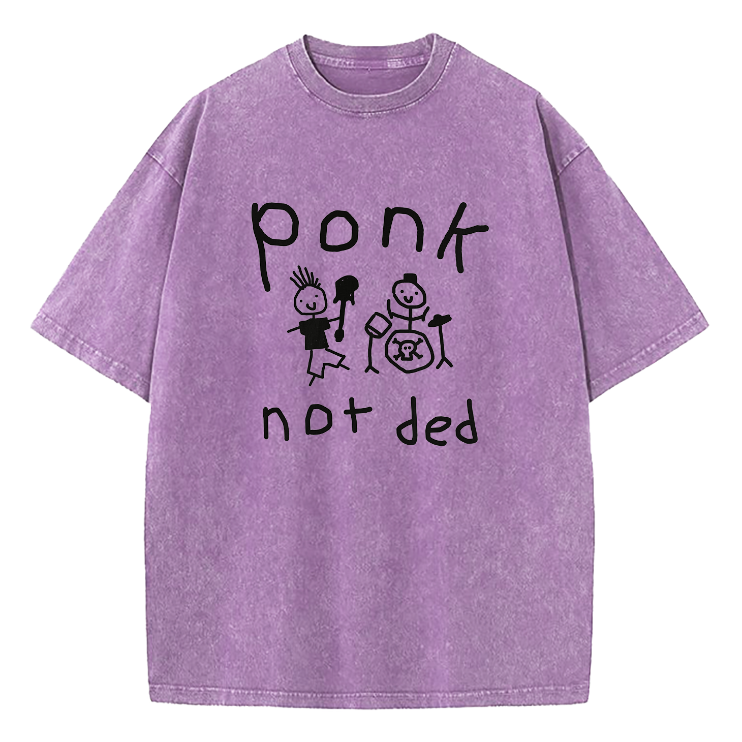 Ponk Not Ded Death Metal Funny Punk Washed T-Shirt