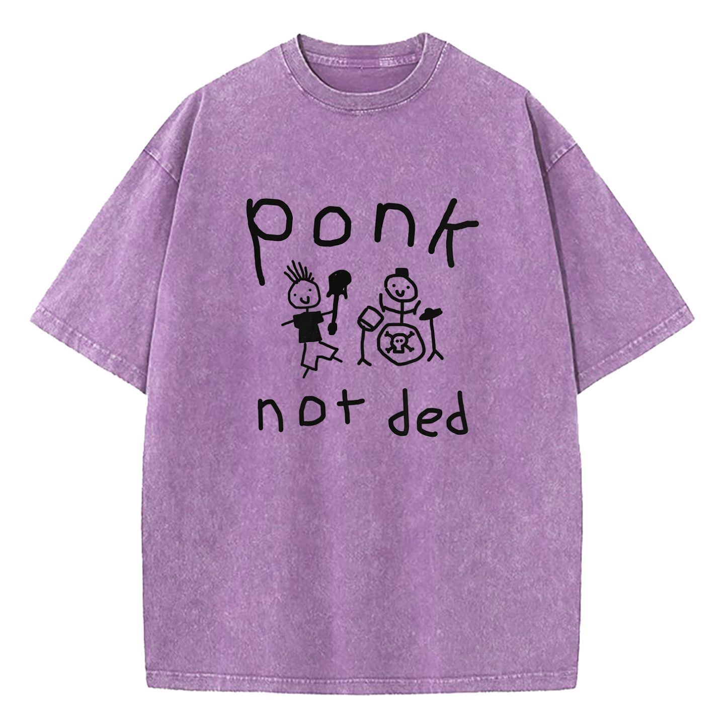 Ponk Not Ded Death Metal Funny Punk Washed T-Shirt