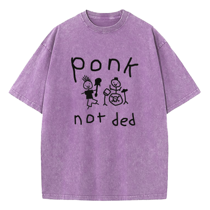 Ponk Not Ded Death Metal Funny Punk Washed T-Shirt