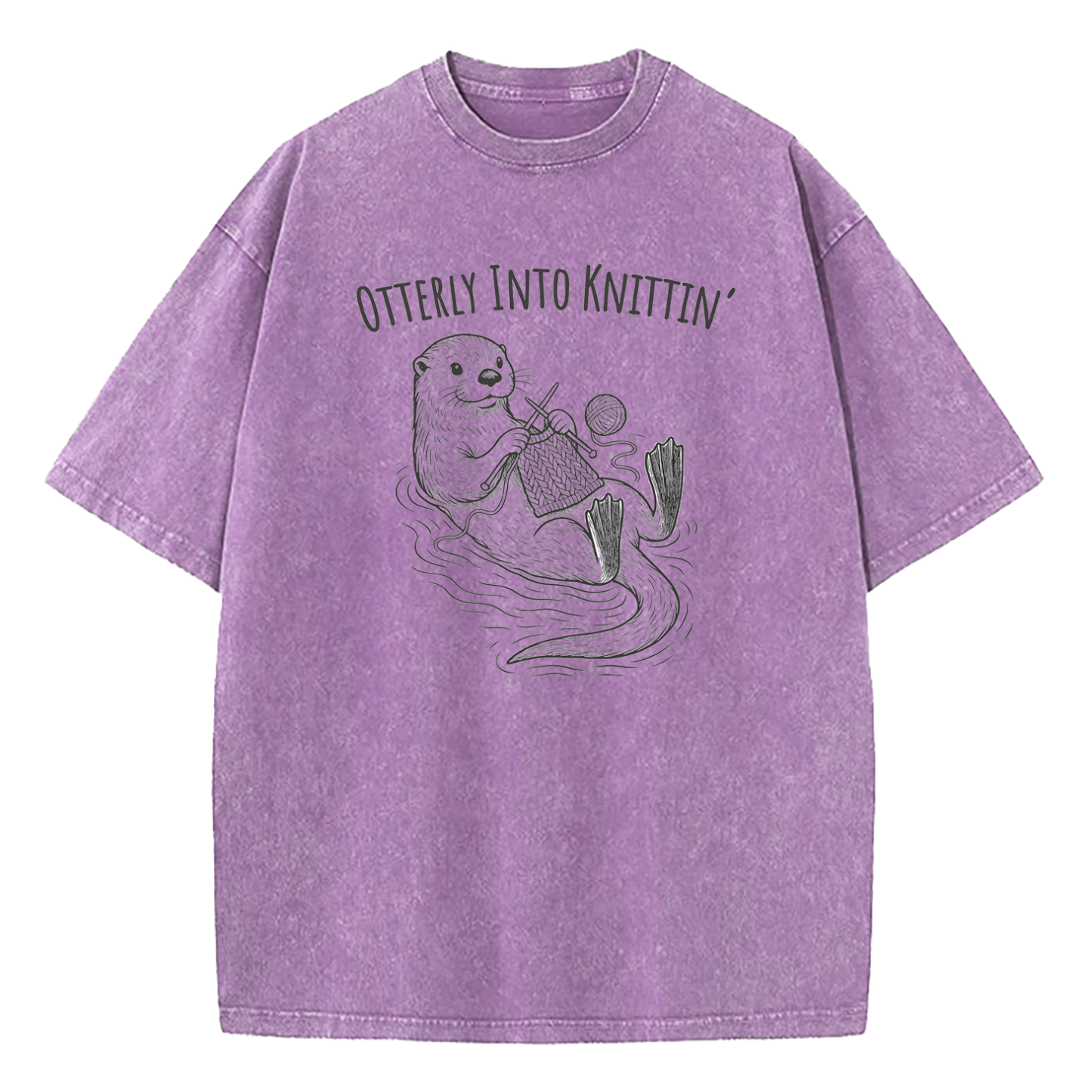 Otterly Into Knittin’ Washed T-Shirt