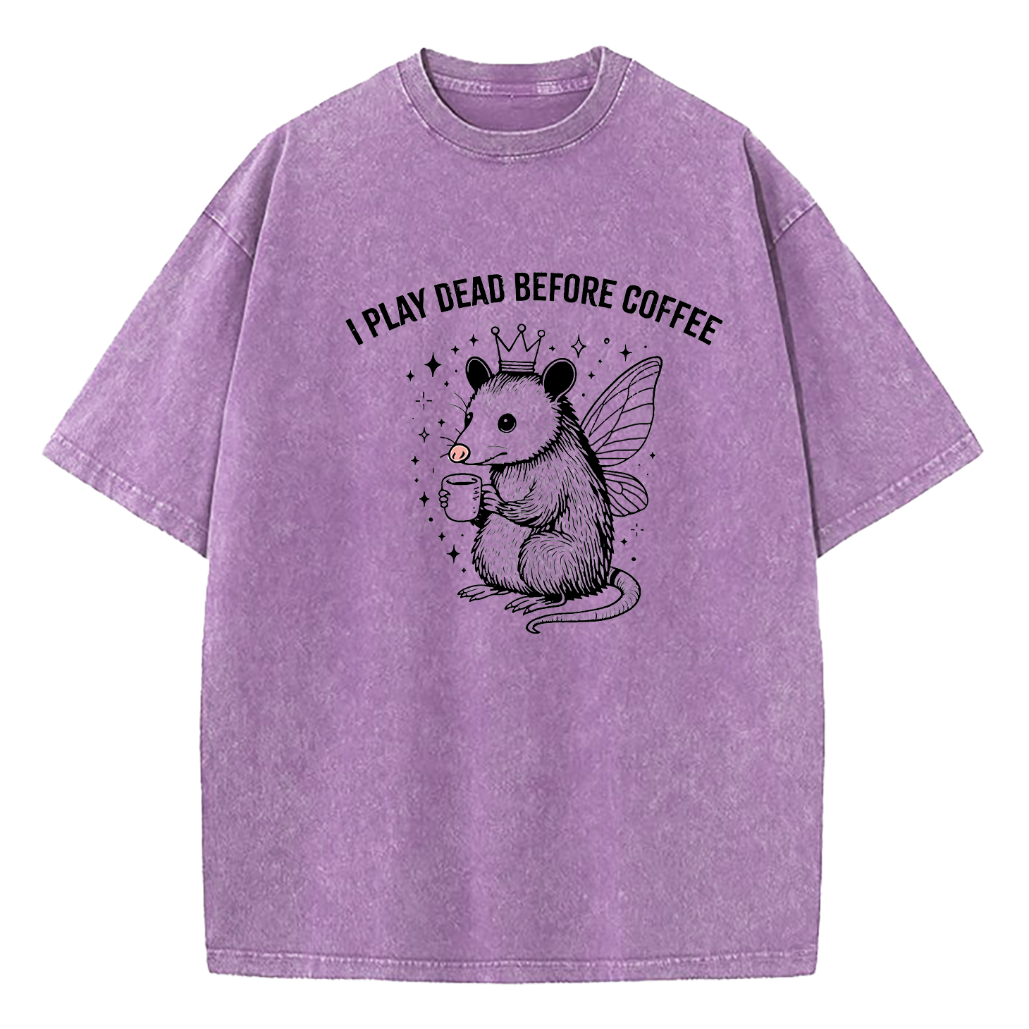 I Play Dead Before Coffee Washed T-Shirt