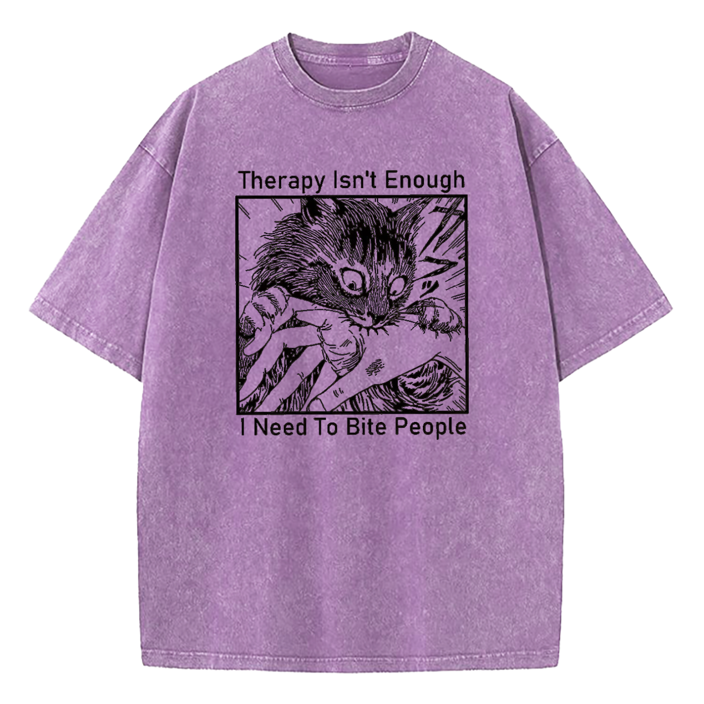 Therapy Isn't Enough I Need to Bite People Washed T-Shirt