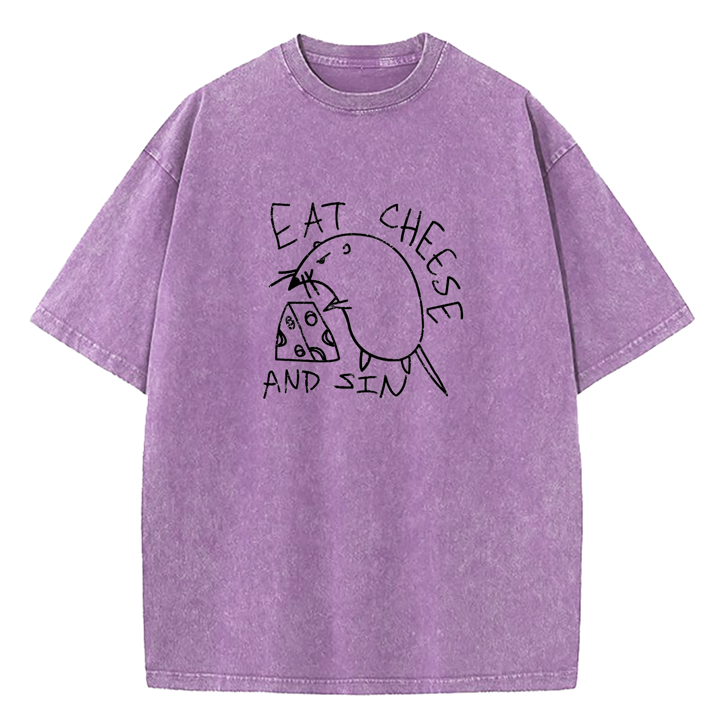 Eat Cheese And Sin Washed T-Shirt