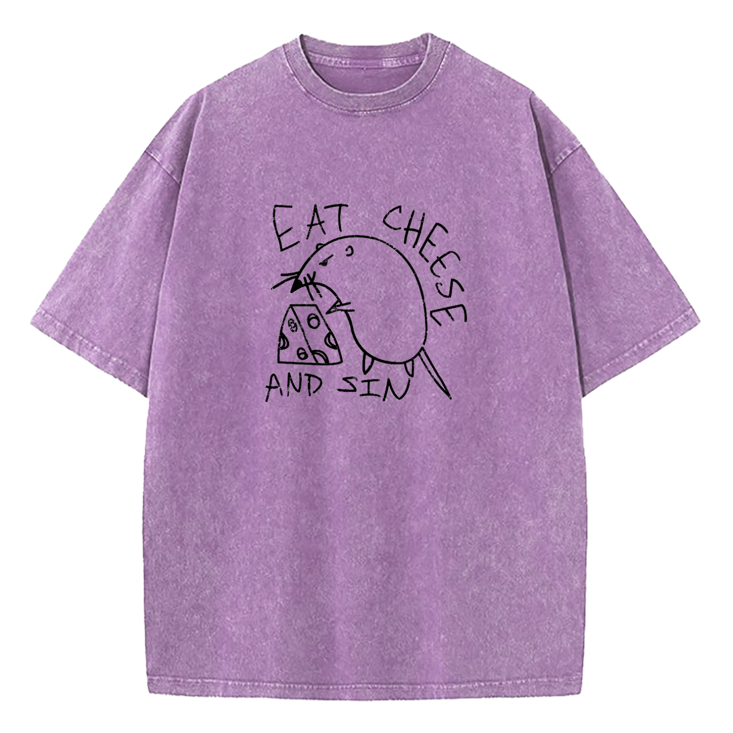Eat Cheese And Sin Washed T-Shirt