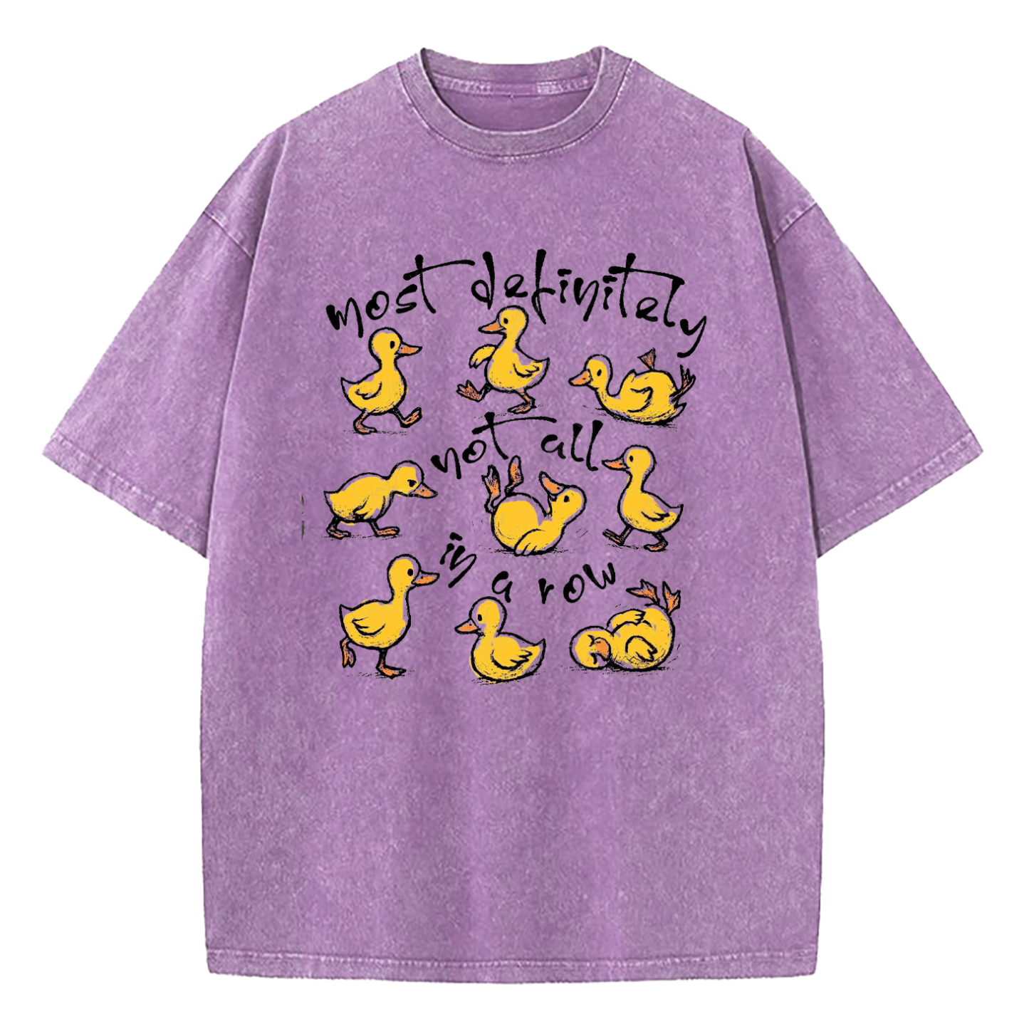 Funny Ducks Not All In A Row Washed T-Shirt