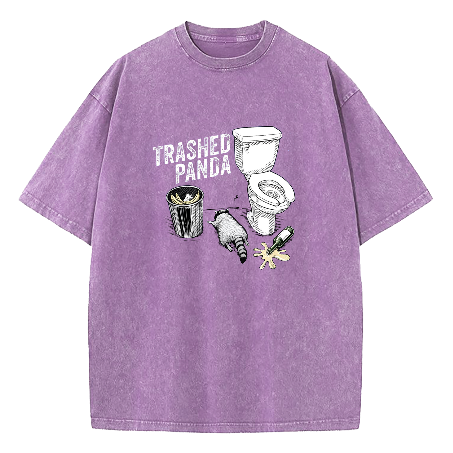 Trashed Panda Funny Drunk Raccoon Washed T-Shirt