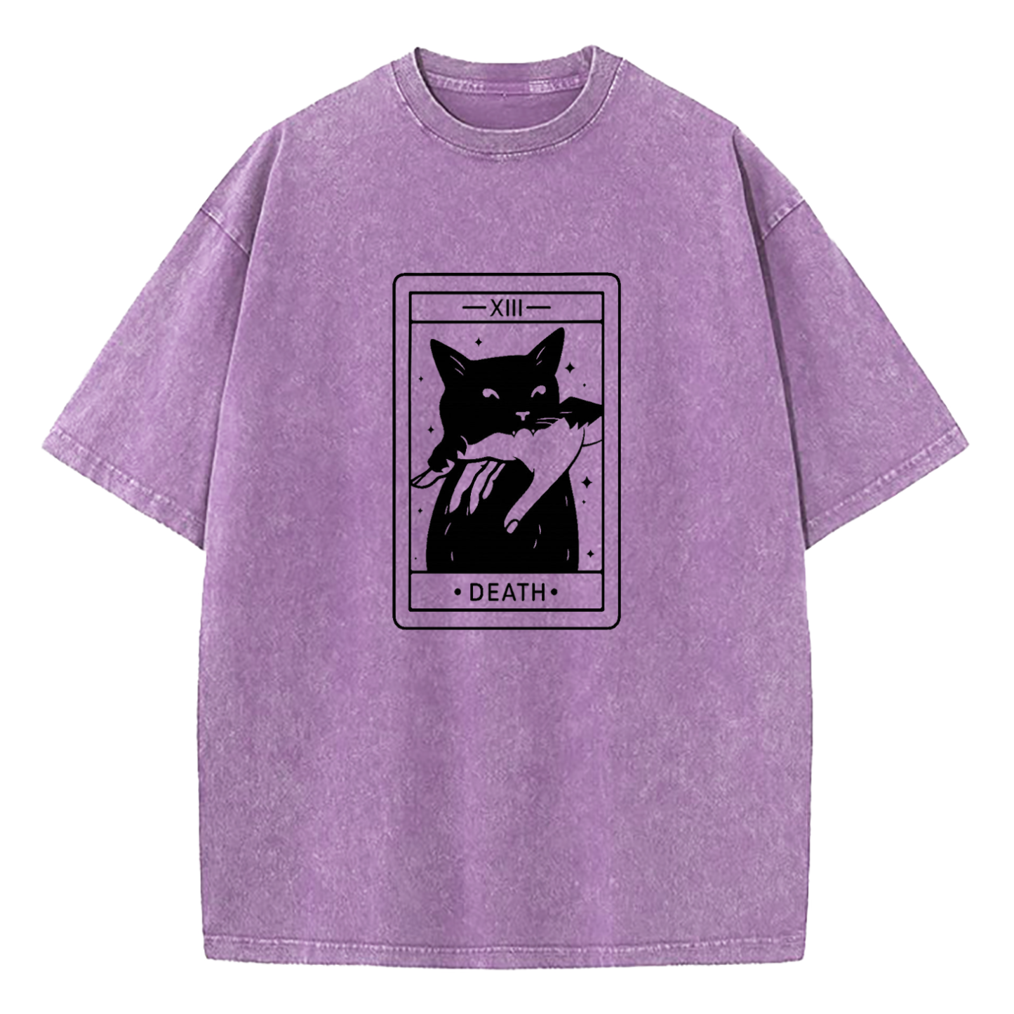 Tarot Death Cat Tarot Washed T-Shirt