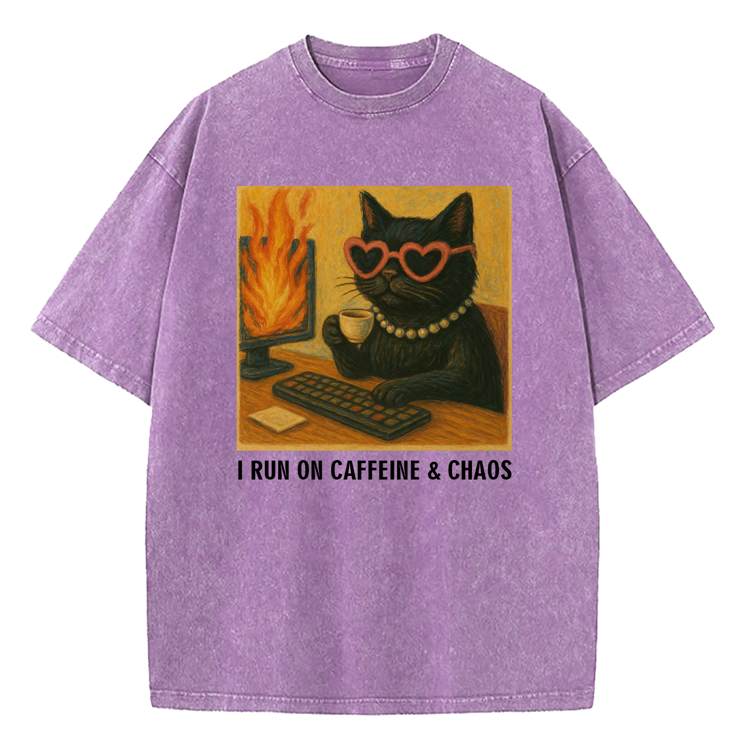 I Run On Caffeine & Chaos Washed T-Shirt
