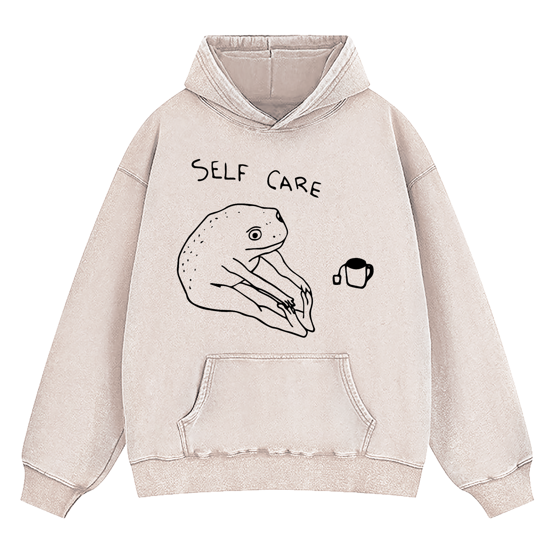 Self Care Frog Washed Hoodie