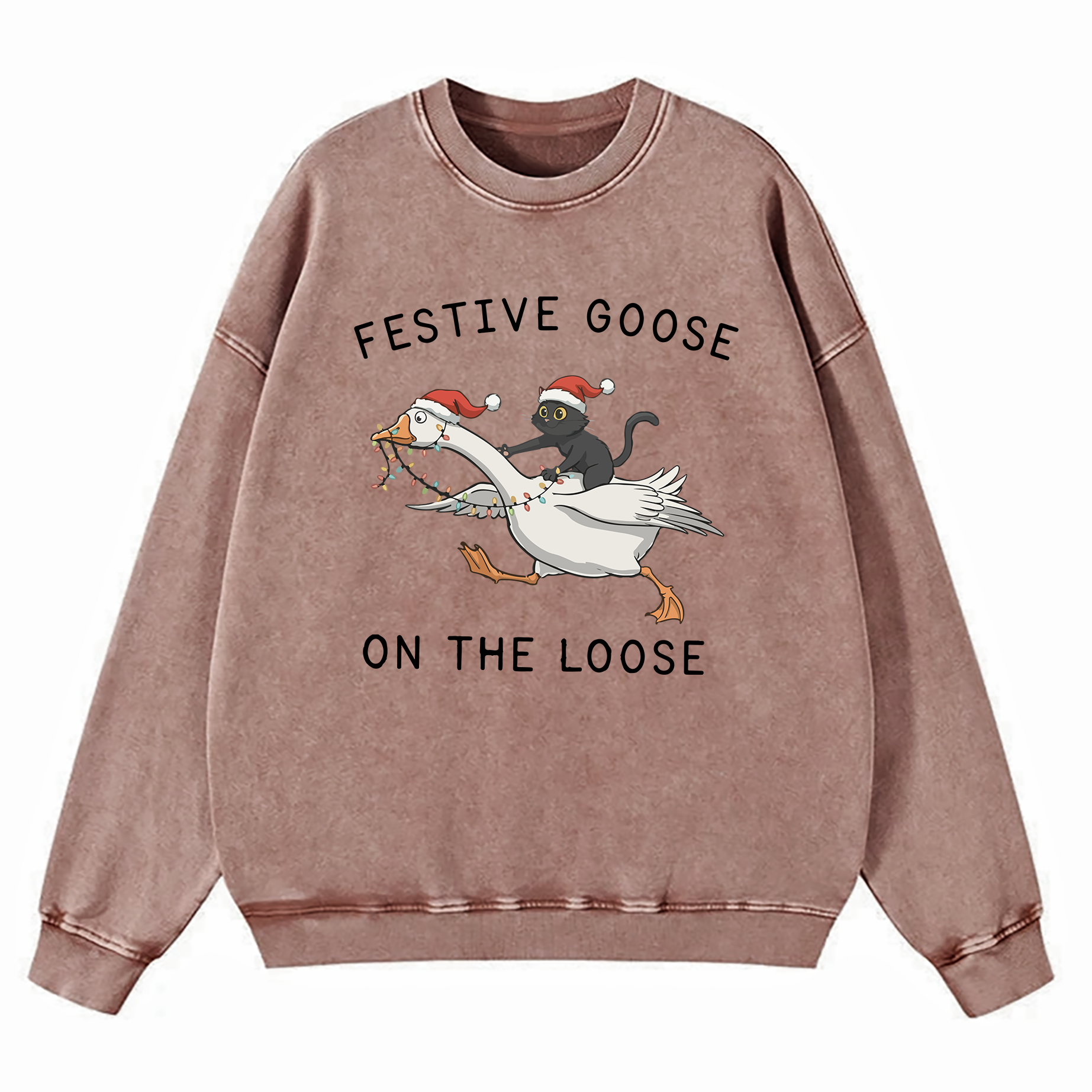 Festive Goose On The Loose Washed Sweatshirt