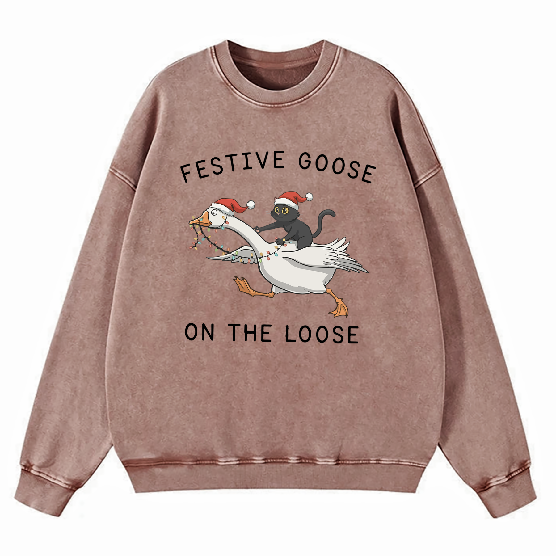 Festive Goose On The Loose Washed Sweatshirt