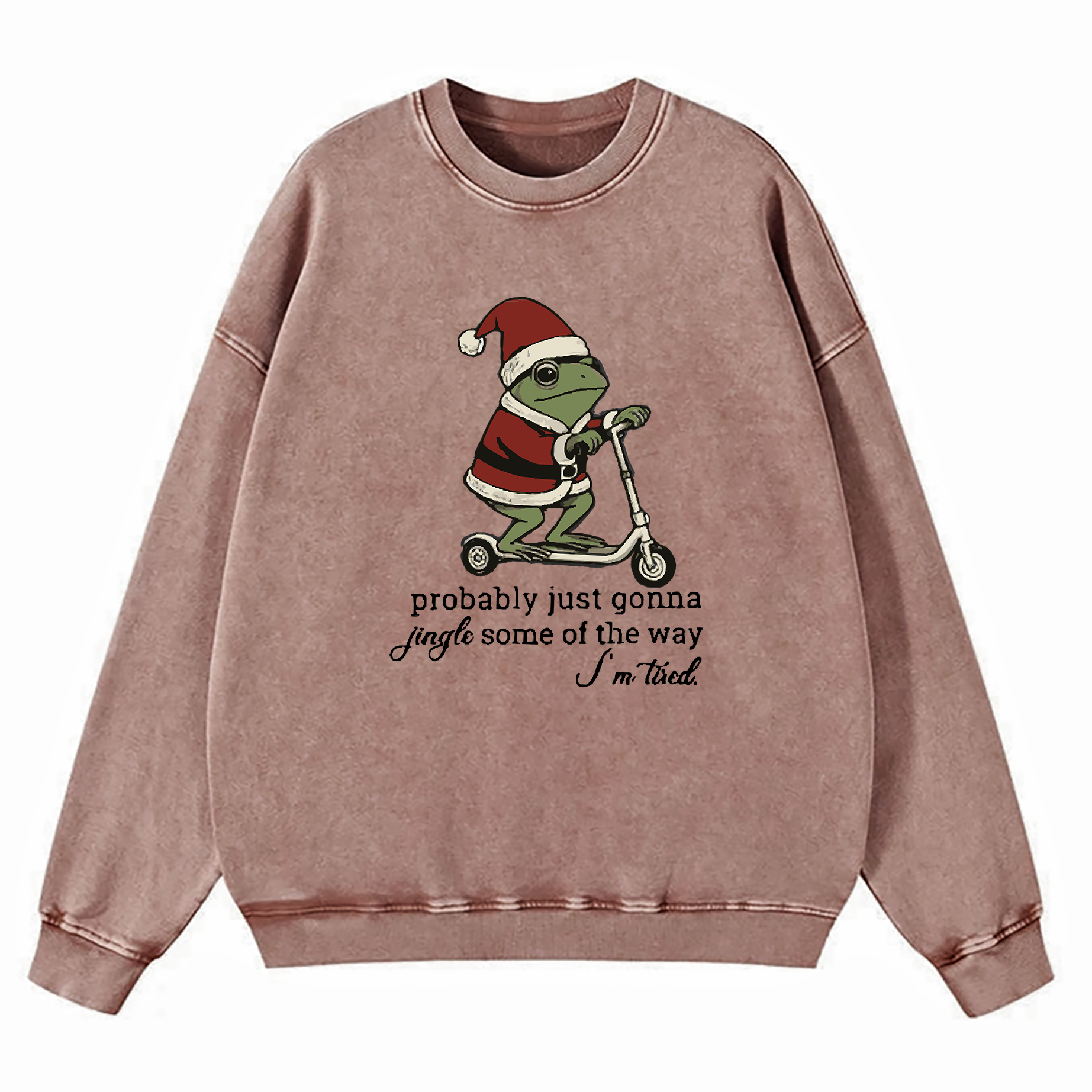 Just Gonna Jingle Tired Funny Christmas Washed Sweatshirt