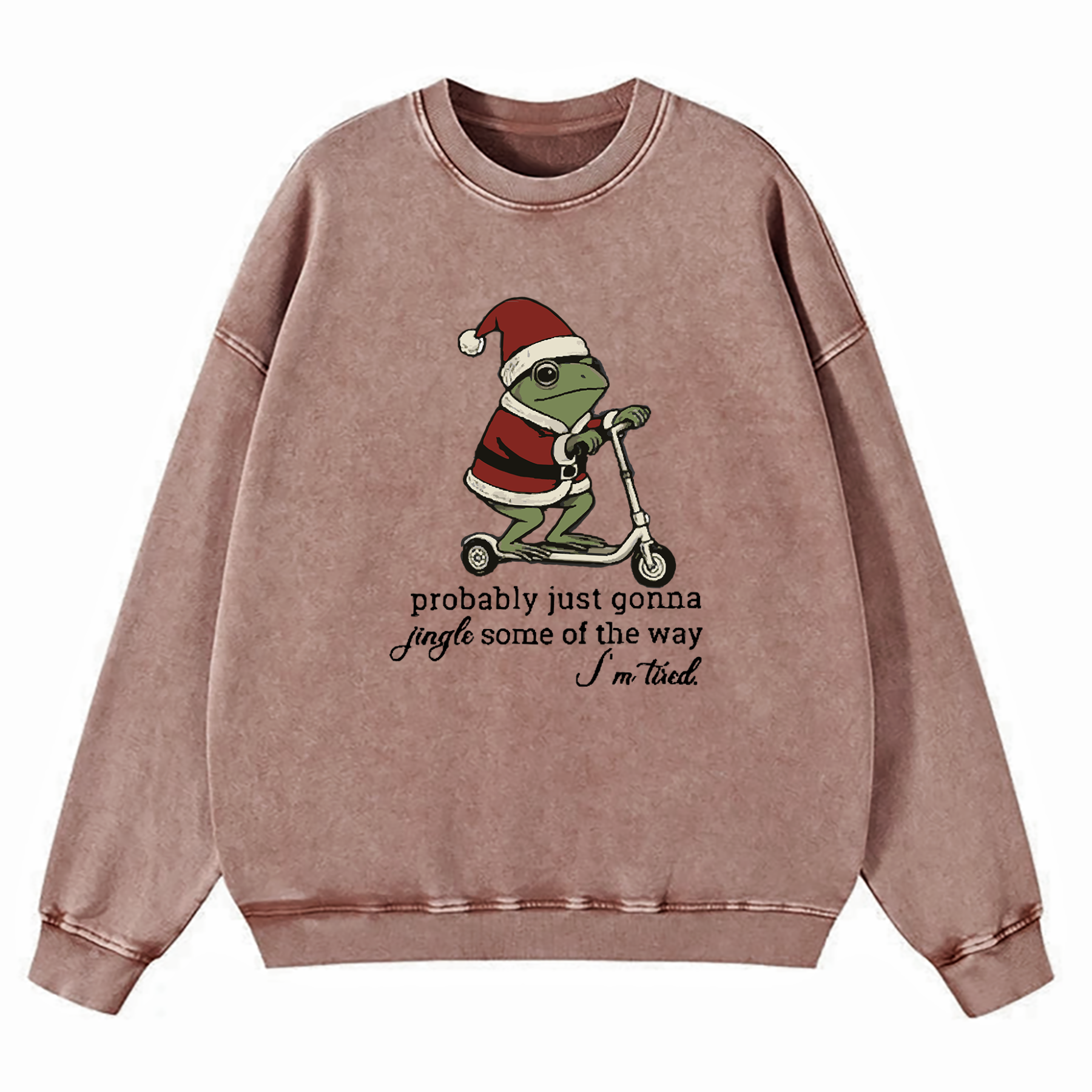 Just Gonna Jingle Tired Funny Christmas Washed Sweatshirt