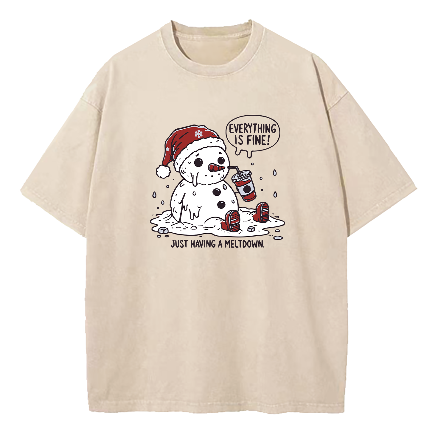 Everything Is Fine Just Having Meltdown Washed T-Shirt