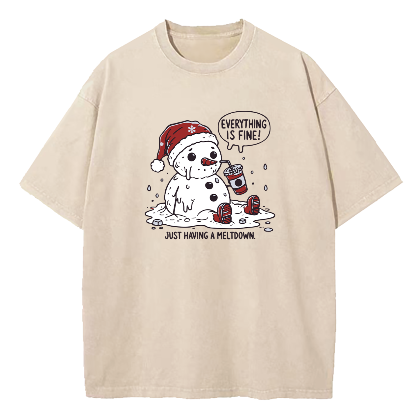 Everything Is Fine Just Having Meltdown Washed T-Shirt