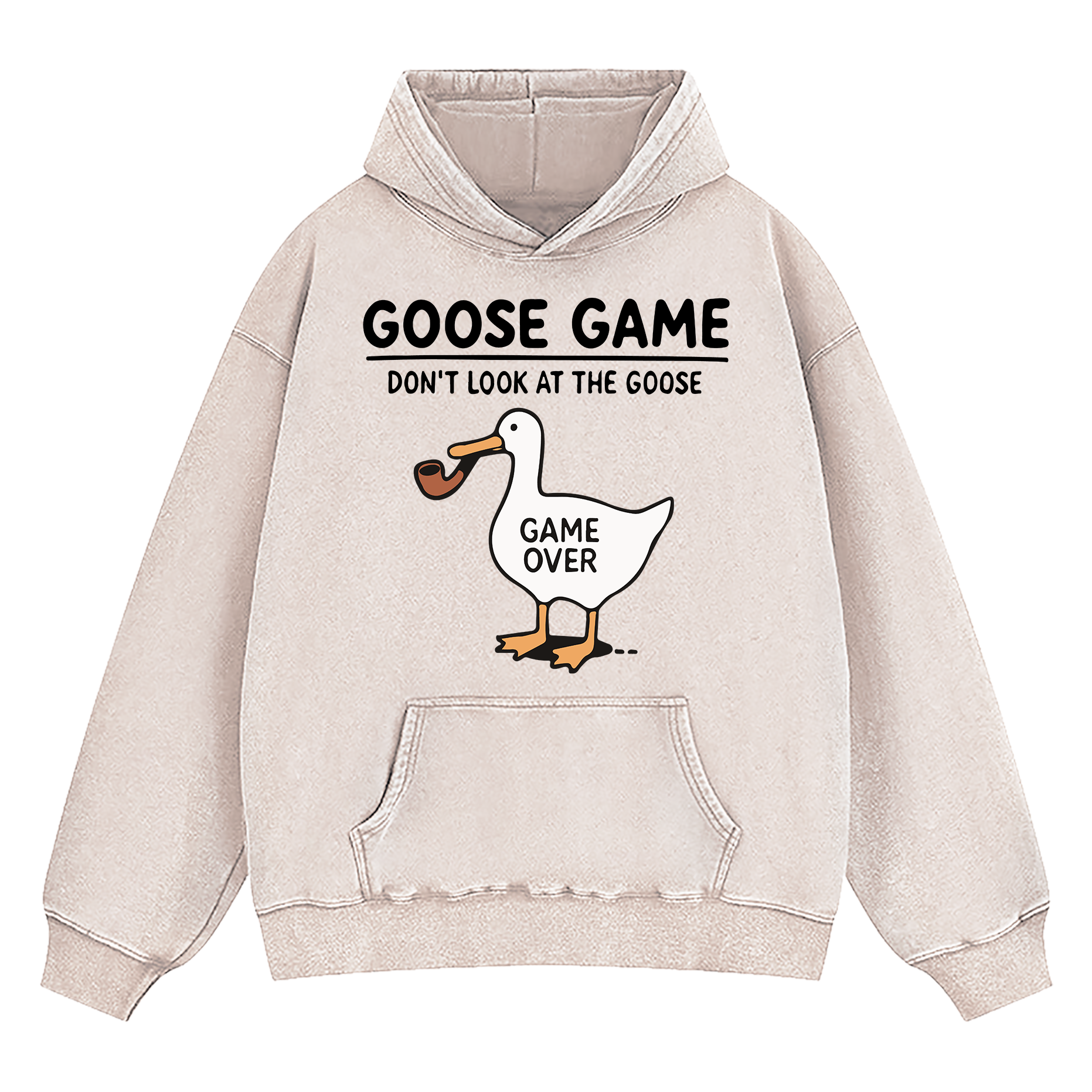 Goose Game Don’t Look at the Goose Washed Hoodie
