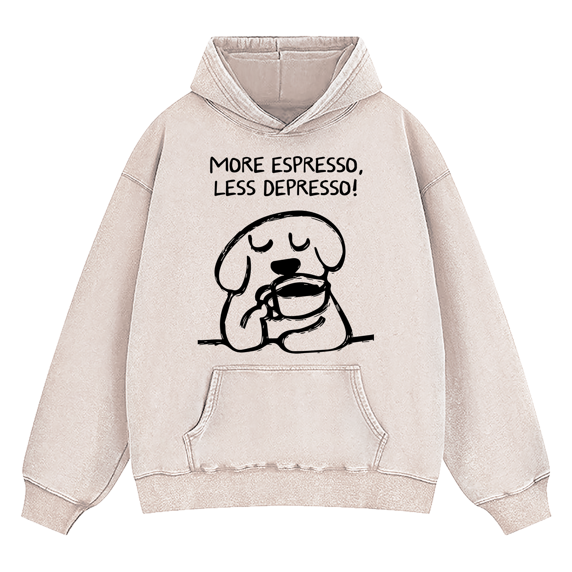 More Espresso Less Depresso Washed Hoodie