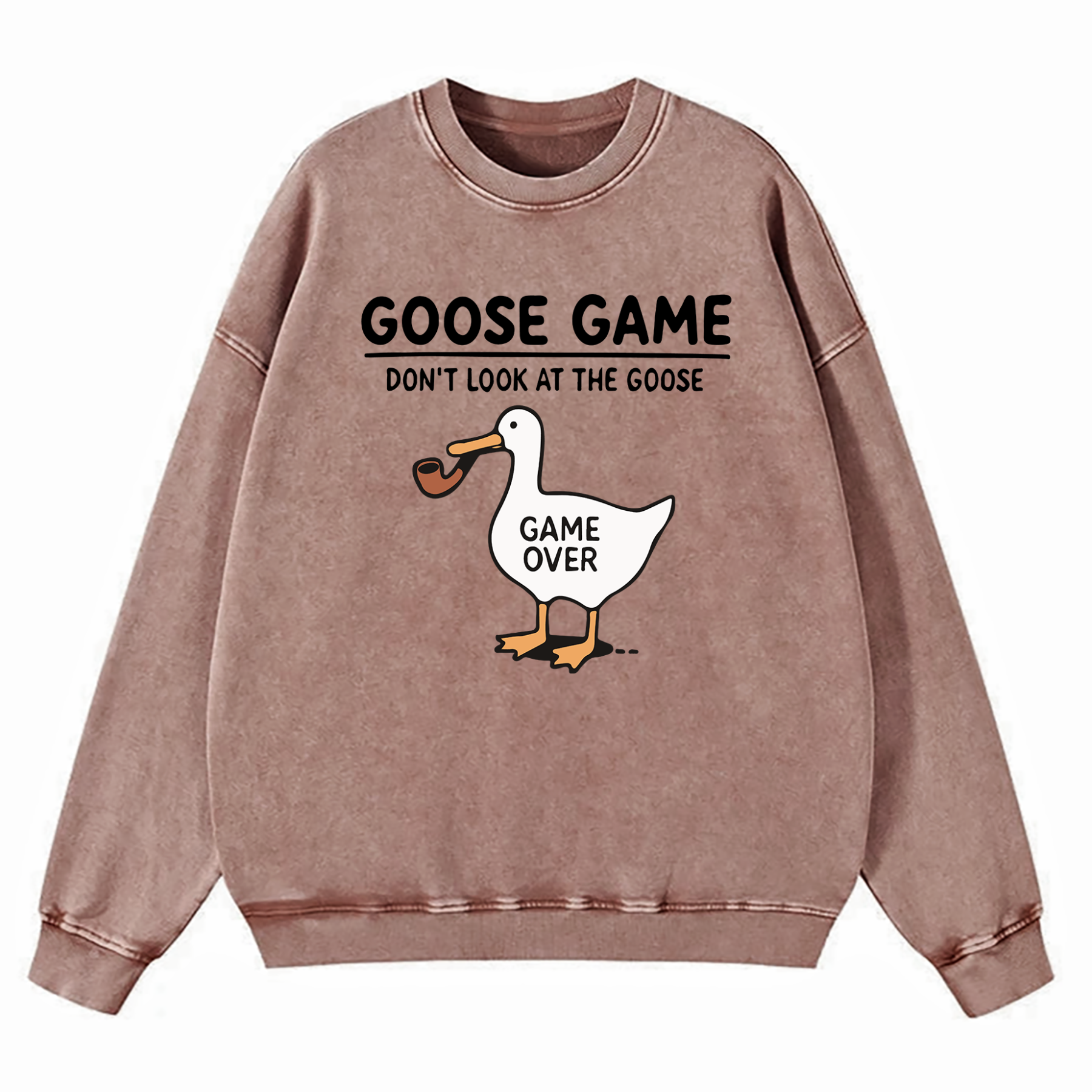 Goose Game Don’t Look at the Goose Washed Sweatshirt