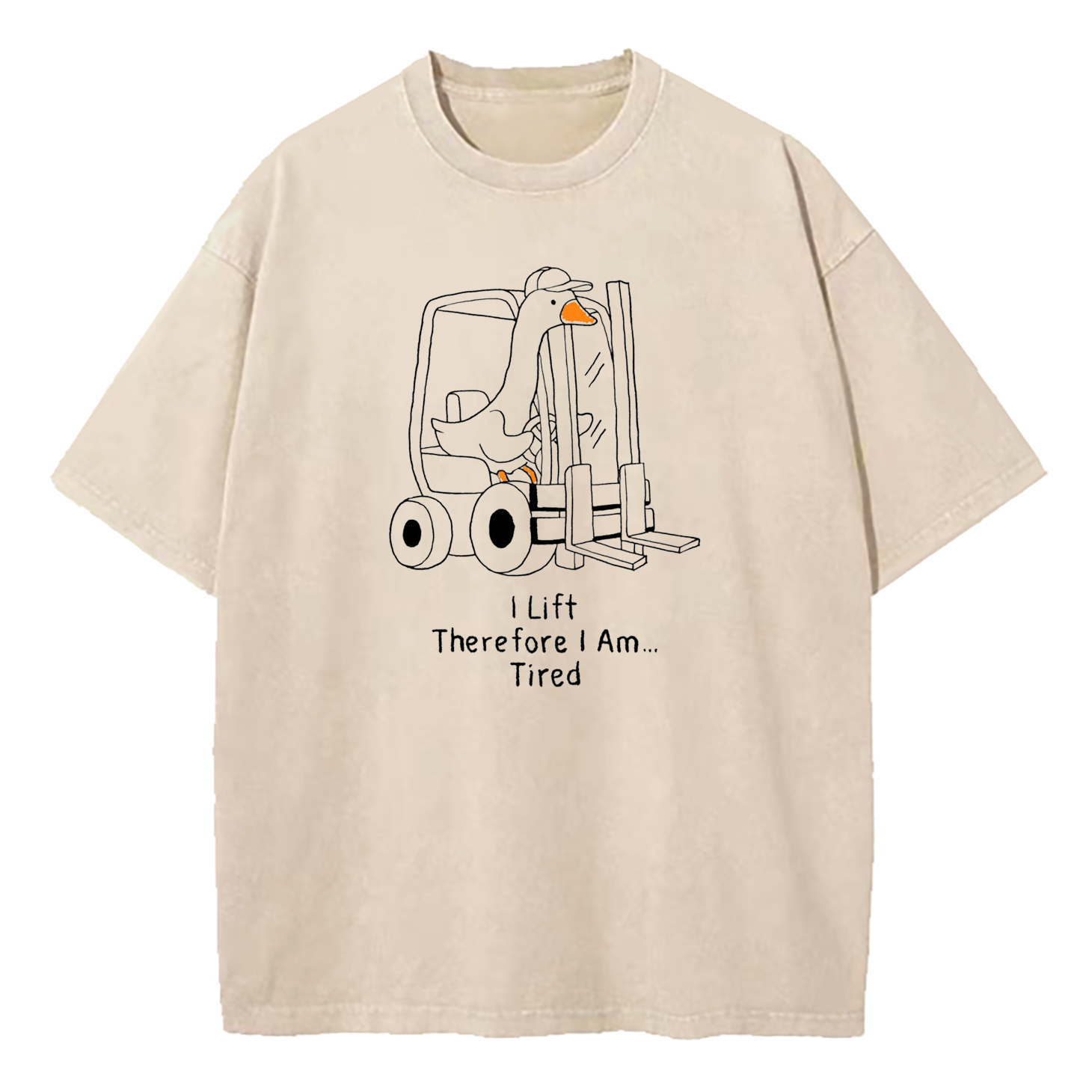 I Lift Therefore I Am Tired Washed T-Shirt