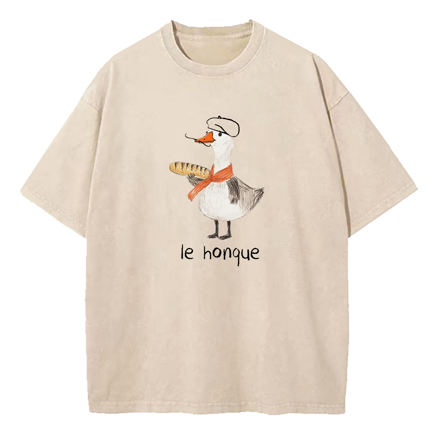 Funny French Goose Le Honque Washed T-Shirt
