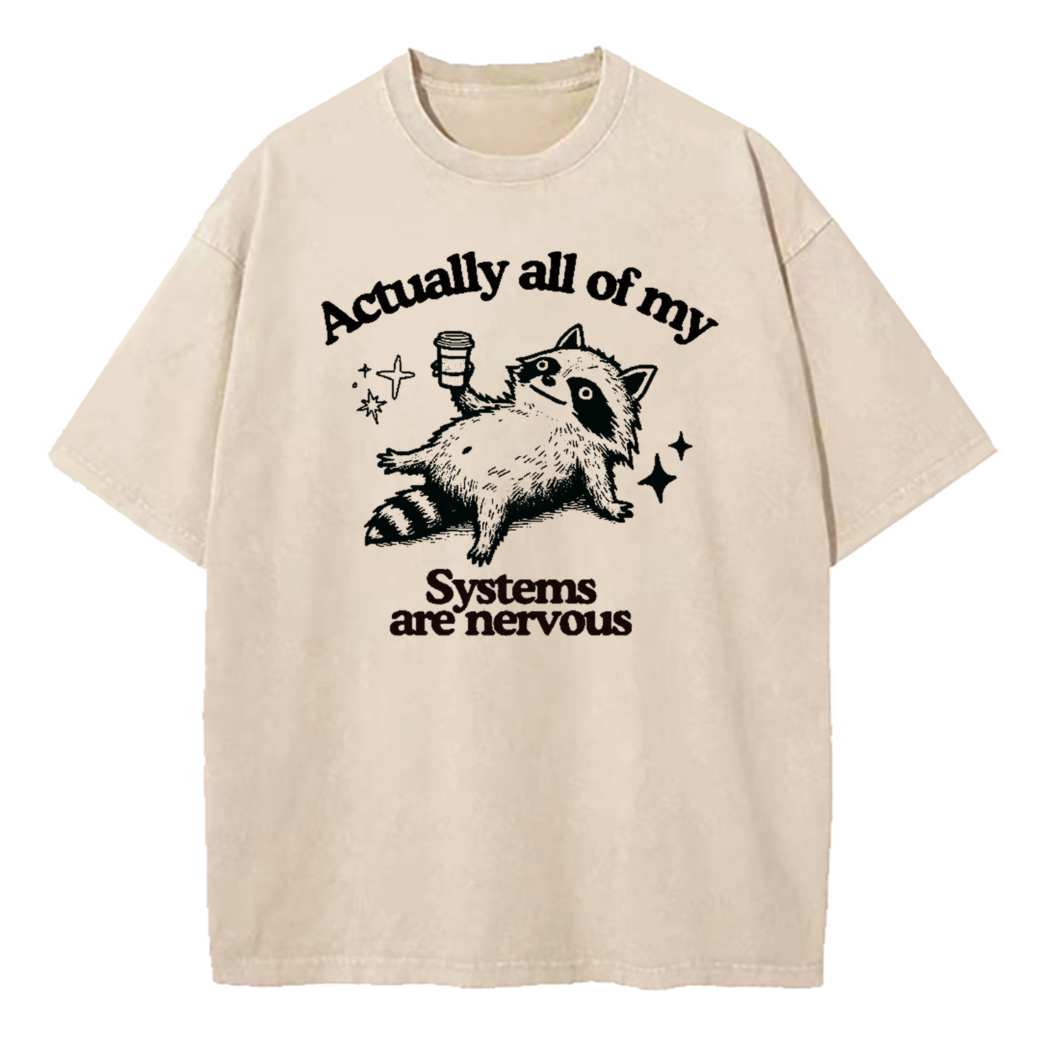 Actually All Of My Systems Are Nervous Washed T-Shirt