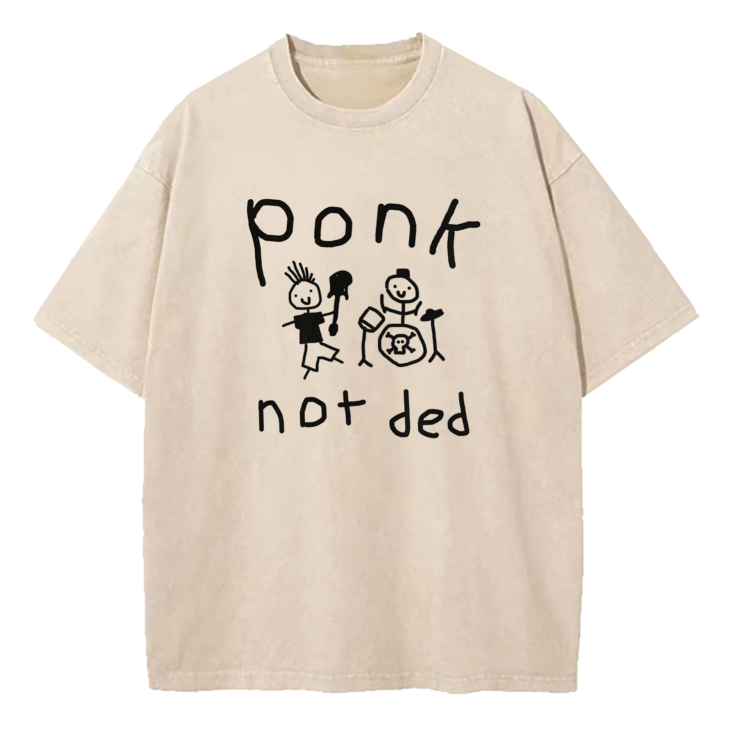 Ponk Not Ded Death Metal Funny Punk Washed T-Shirt