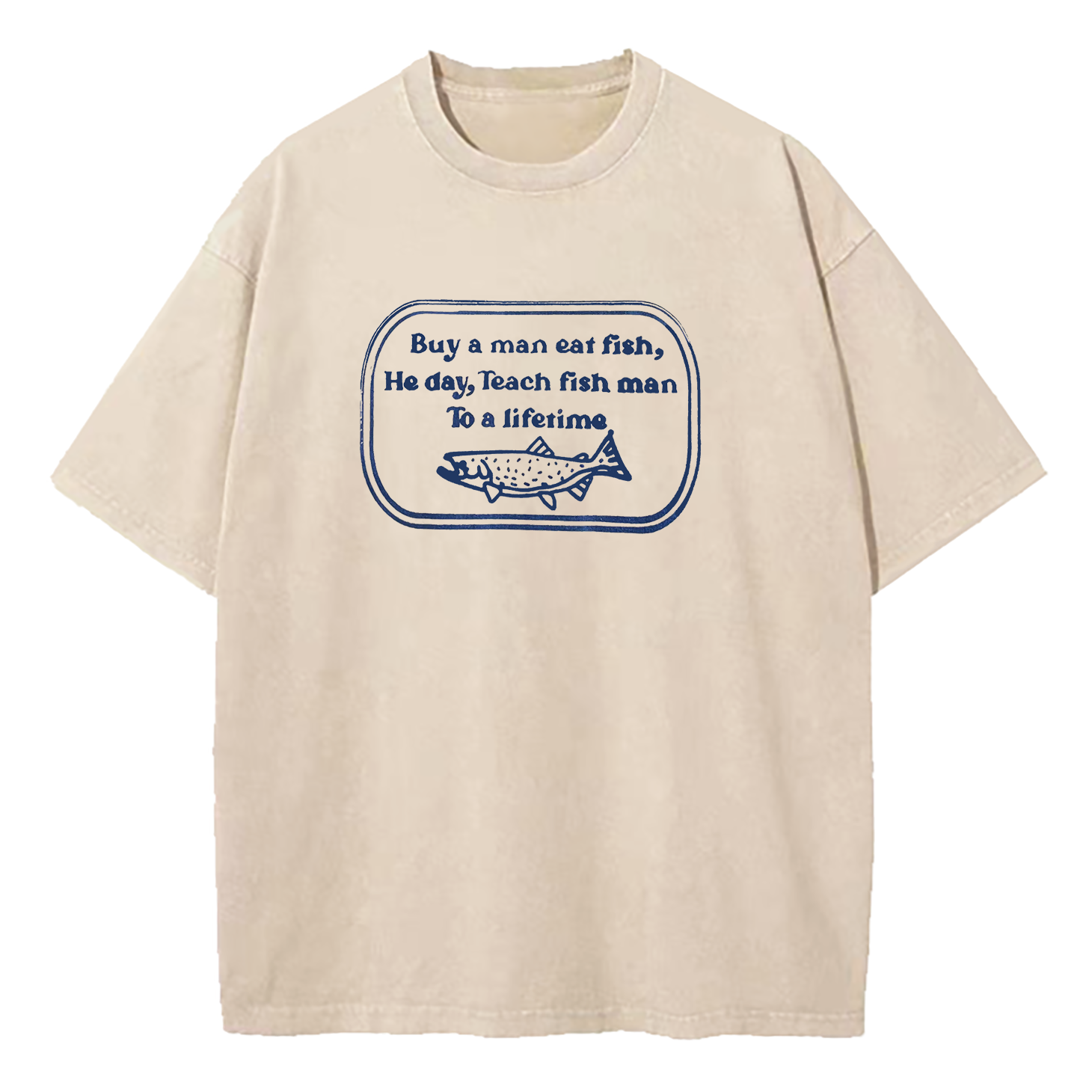 Buy A Man Eat Fish Washed T-Shirt