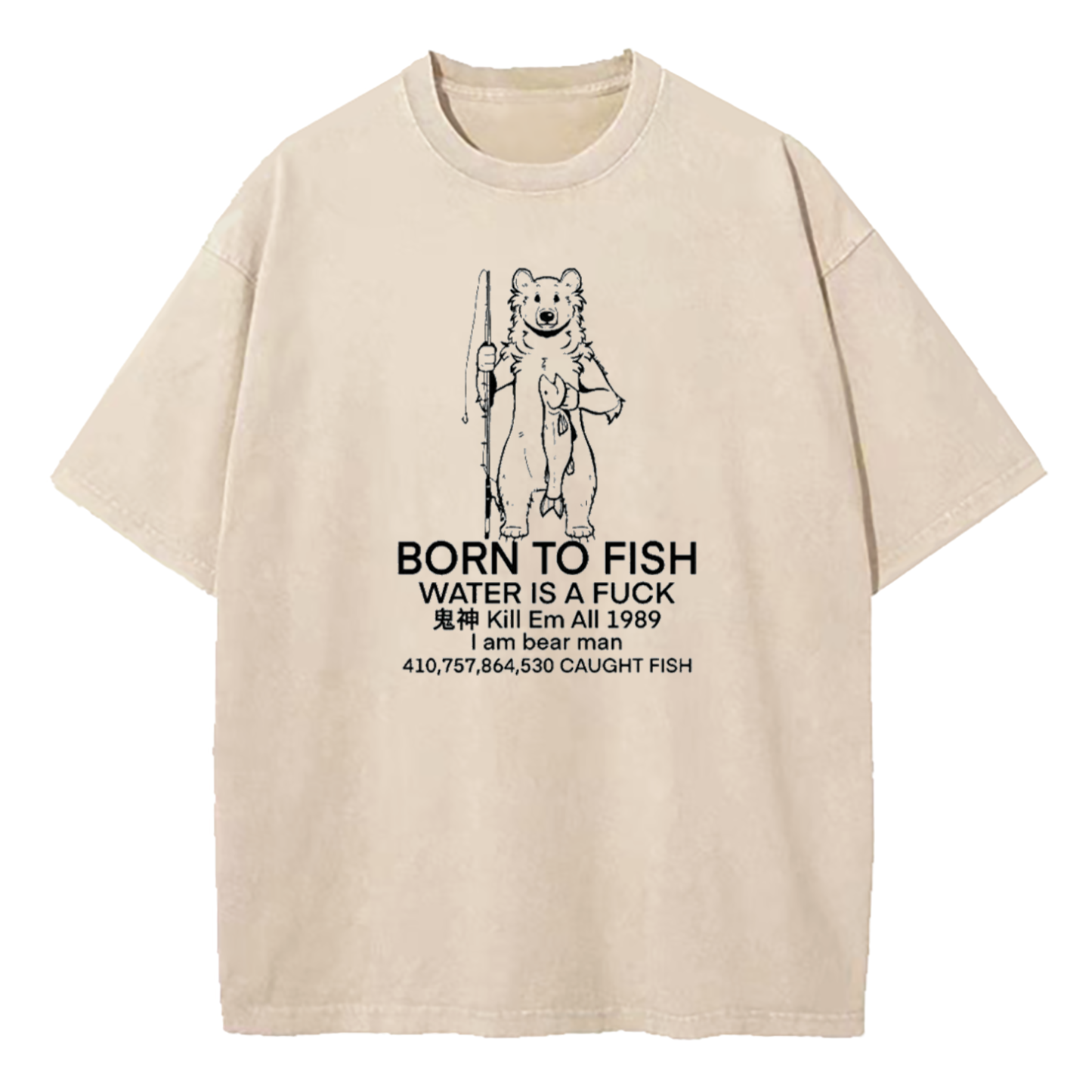 Born To Fish Washed T-Shirt