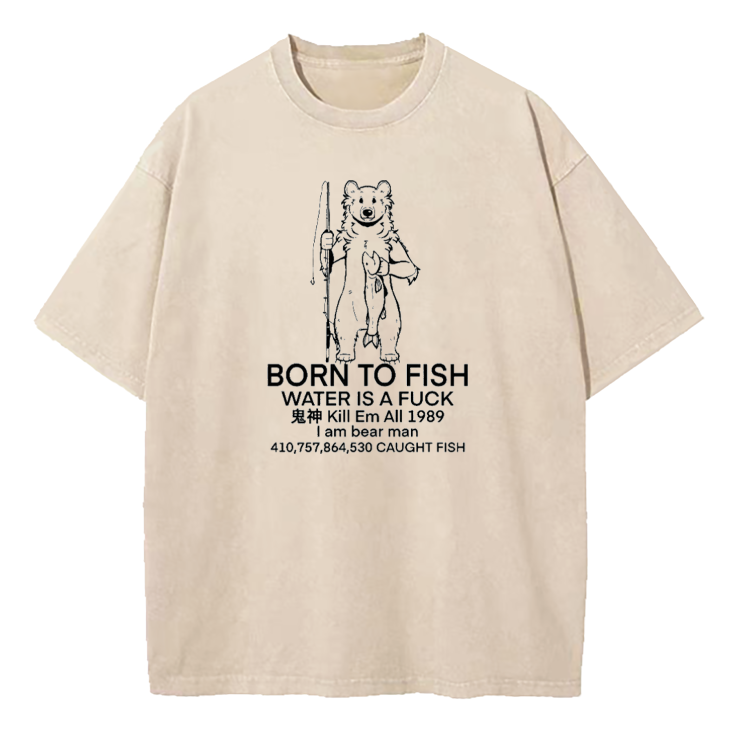 Born To Fish Washed T-Shirt