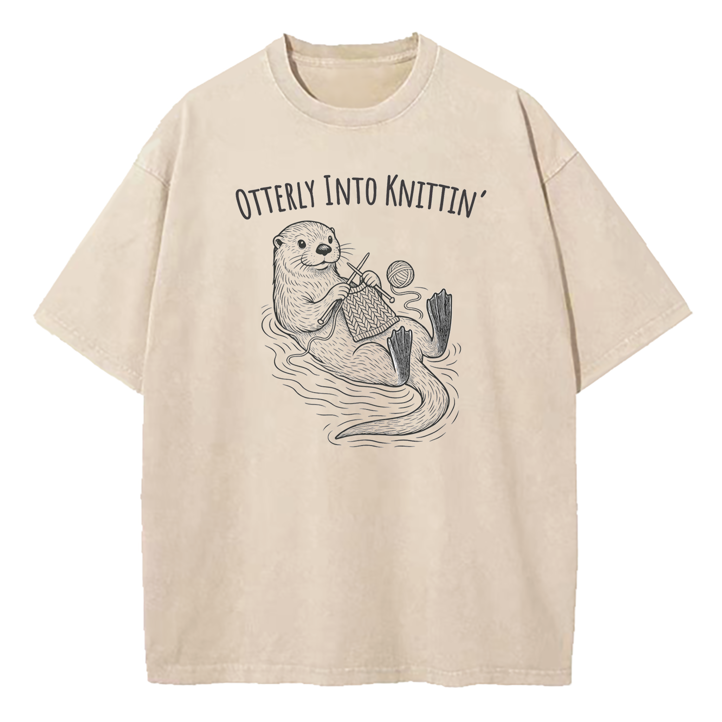 Otterly Into Knittin’ Washed T-Shirt