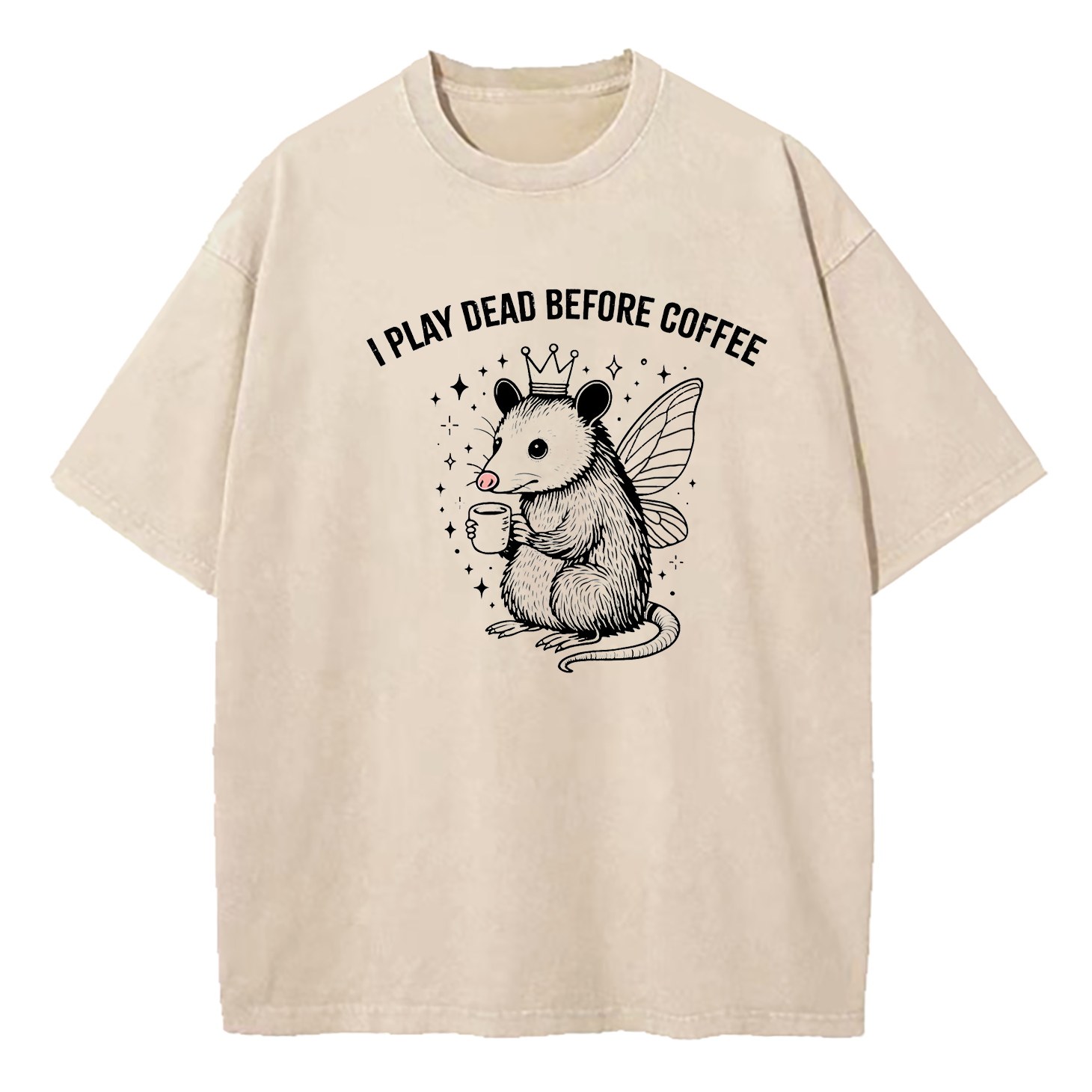I Play Dead Before Coffee Washed T-Shirt