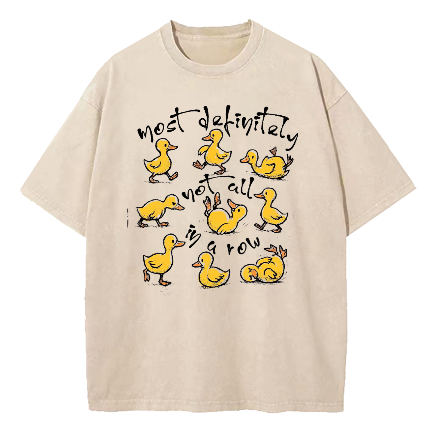 Funny Ducks Not All In A Row Washed T-Shirt