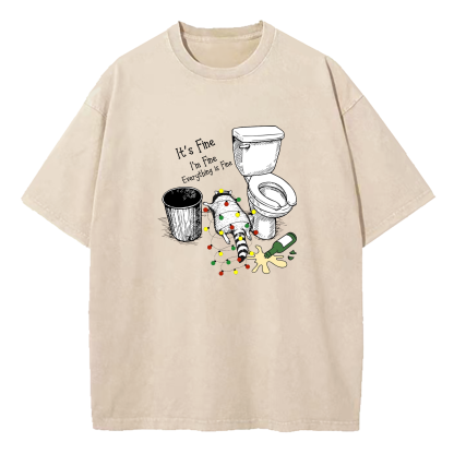 I'm Fine Everything Is Fine Washed T-Shirt