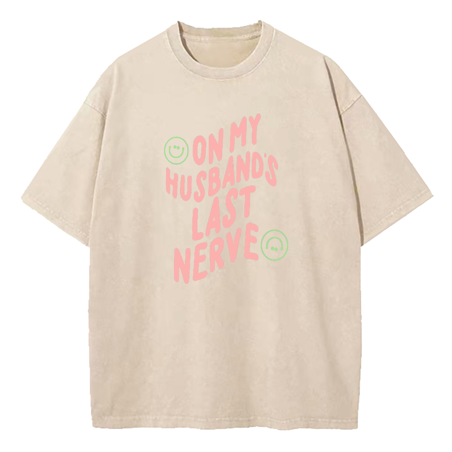 On My Husband's Last Nerve Washed T-Shirt