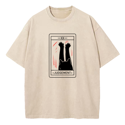 Judgement Cat Tarot Washed T-Shirt