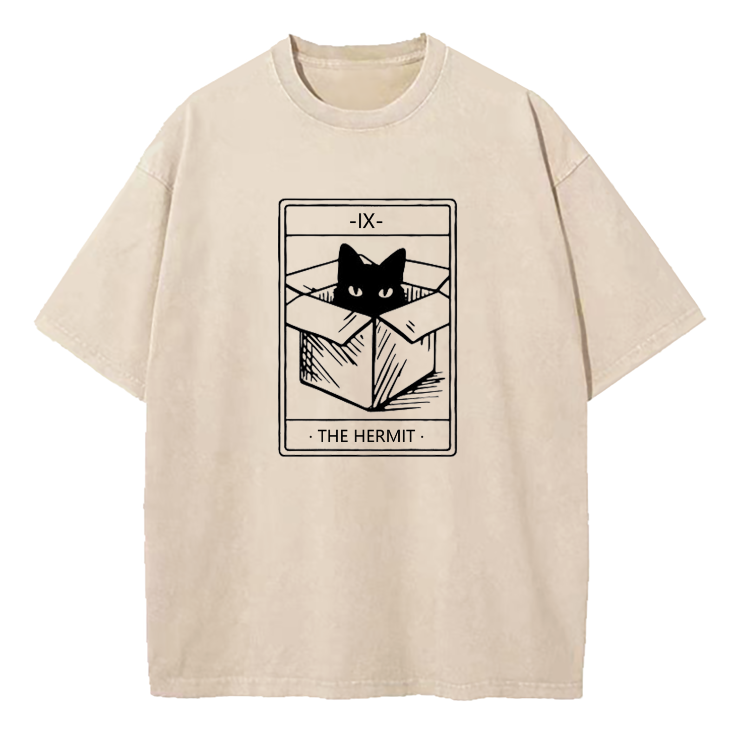 The Hermit Cat Tarot Washed T-Shirt