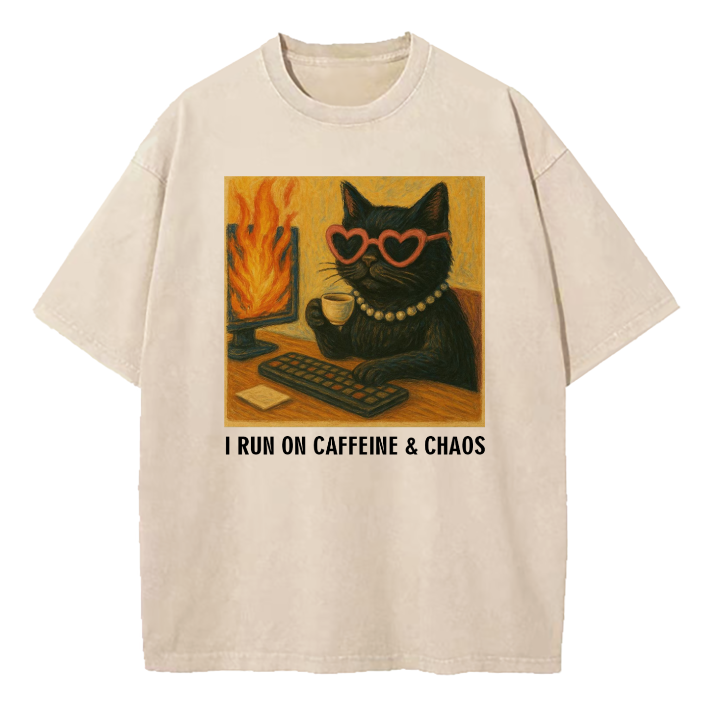 I Run On Caffeine & Chaos Washed T-Shirt