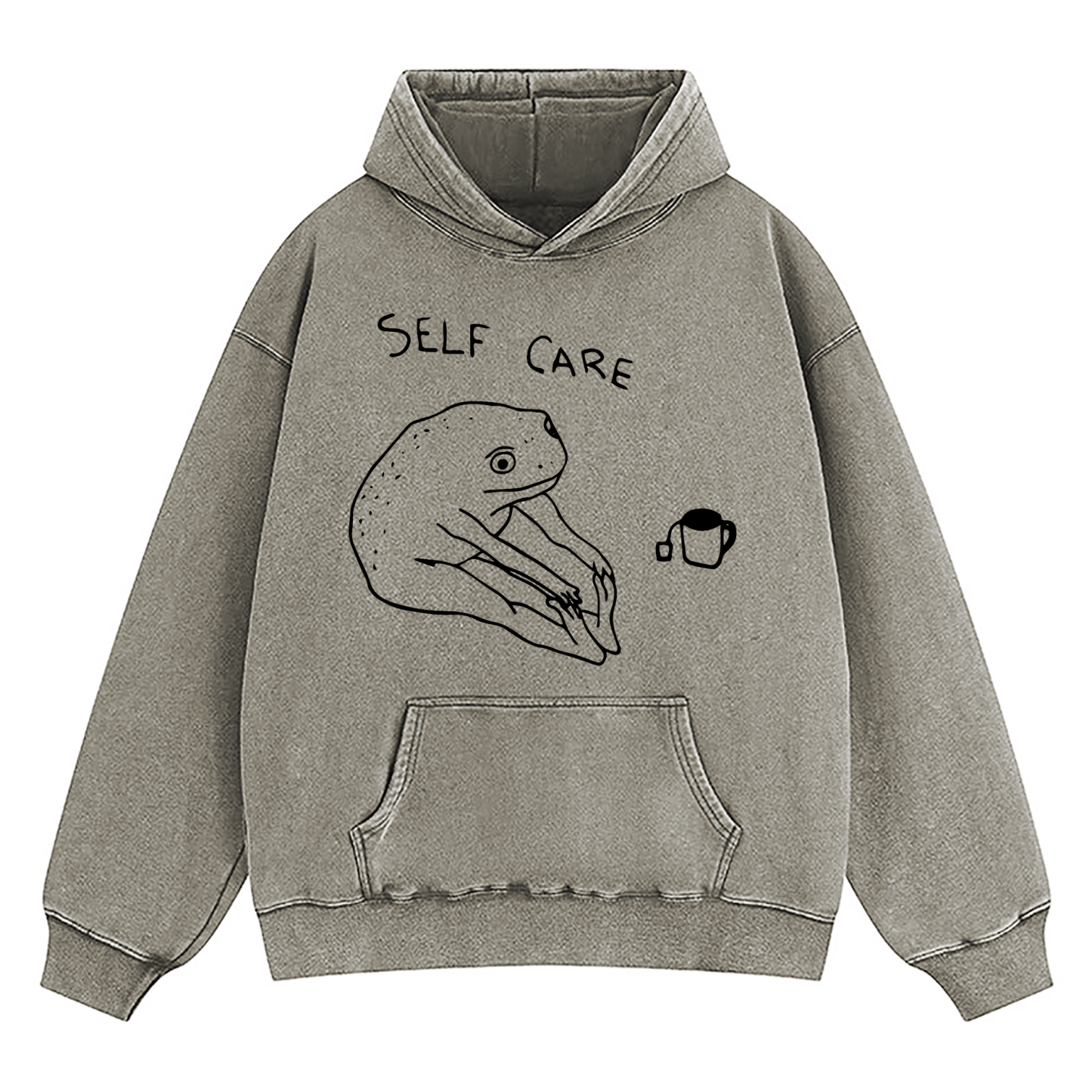 Self Care Frog Washed Hoodie