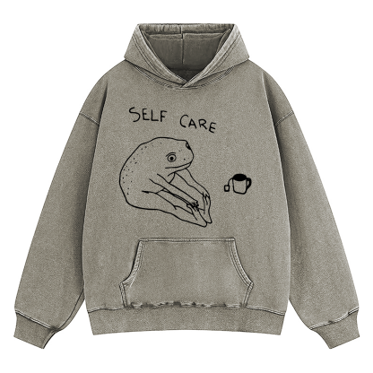 Self Care Frog Washed Hoodie